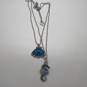 Seahorse and shell necklace Betsey Johnson heart